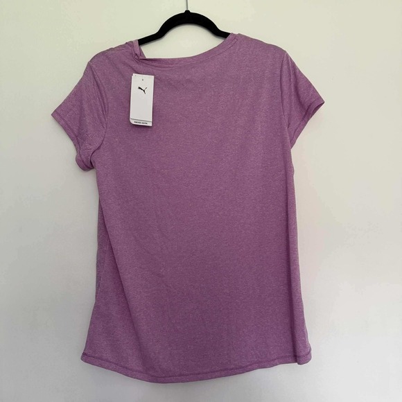 Puma V-Neck Active T-Shirt Wild Berry Heather Athletic Top Large‎ - Picture 4 of 8
